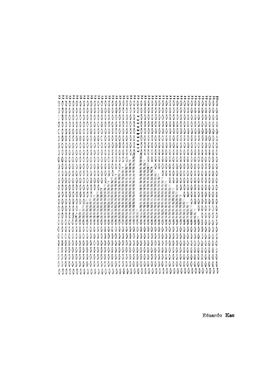 Eduardo Kac, "Untitled I," typewriting, 1982, 8.27×11.69 inches (21×29.7 cm). Photo by Belisario Franca.