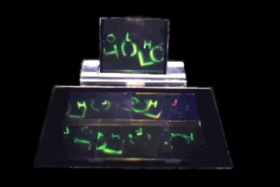 Eduardo Kac "HOLO/OLHO (HOLO/EYE)"Reflection holograms mounted on wood and plexiglass1983Collection UECLAA, University of Essex, UK